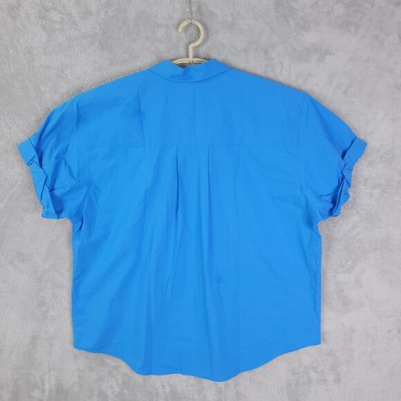 Rails JoJo Top Blouse Womens Blue XL Cuffed Short Sleeve Button Up Collared - Picture 6 of 14